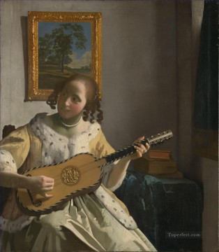 Johannes Vermeer Painting - El guitarrista barroco Johannes Vermeer